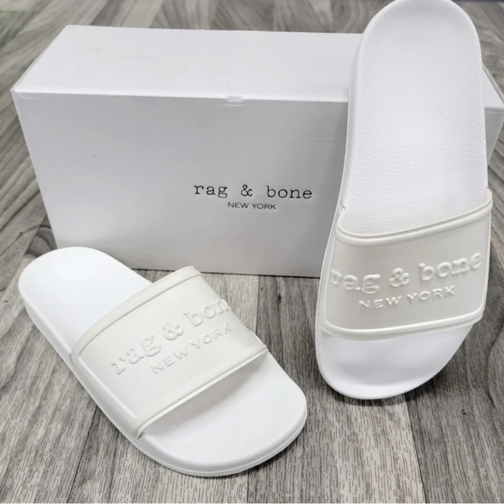 RAG & BONE New York signature off white pool slides 7 NIB - Picture 4 of 4
